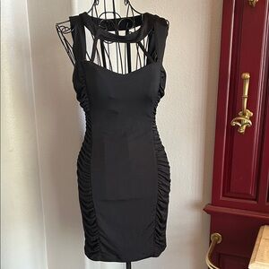 Emerald Sundae Black Cutout Mini Dress